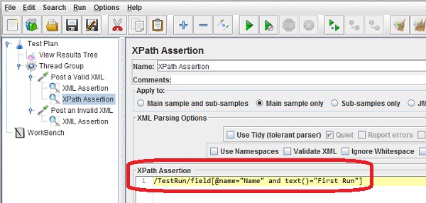 XPath Assertion - XPath Expression Match