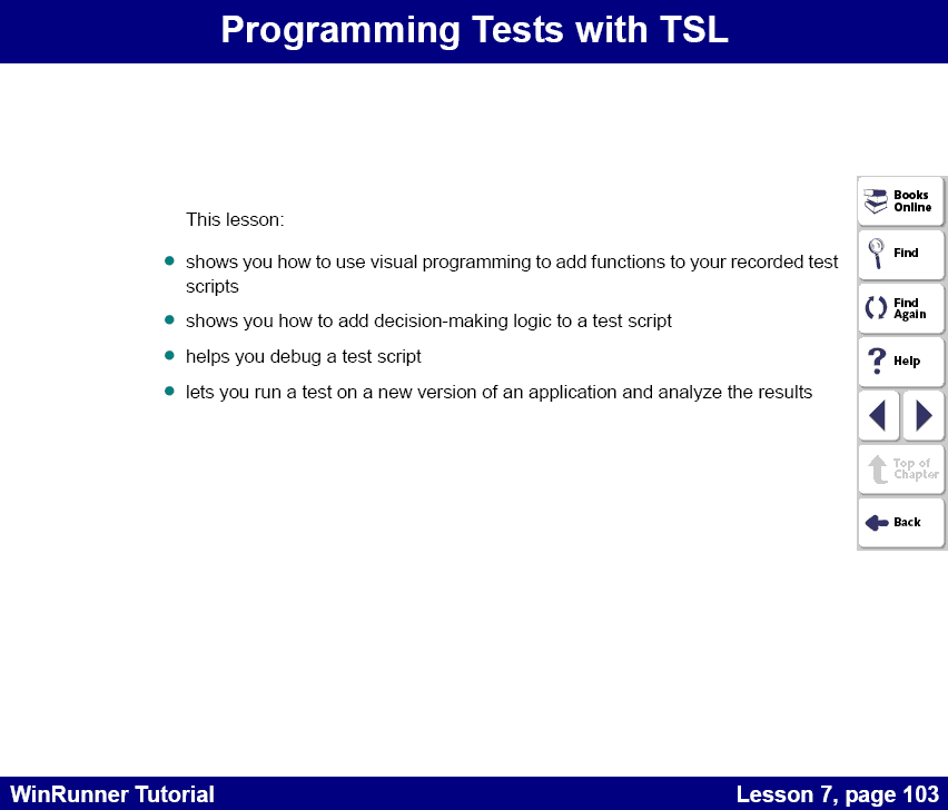 Lesson 7 - Programming Tests with TSL