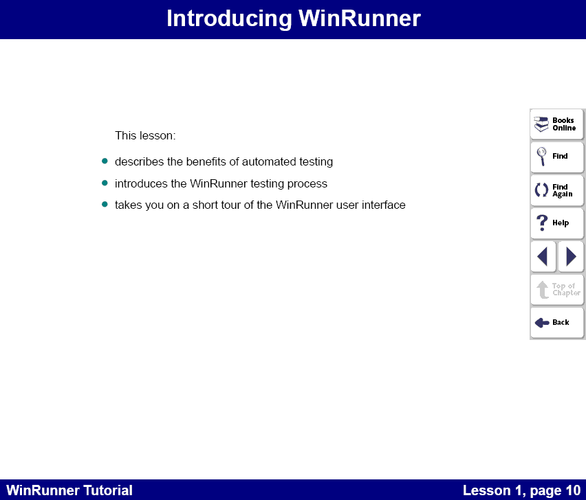 Lesson 1 - Introducing WinRunner