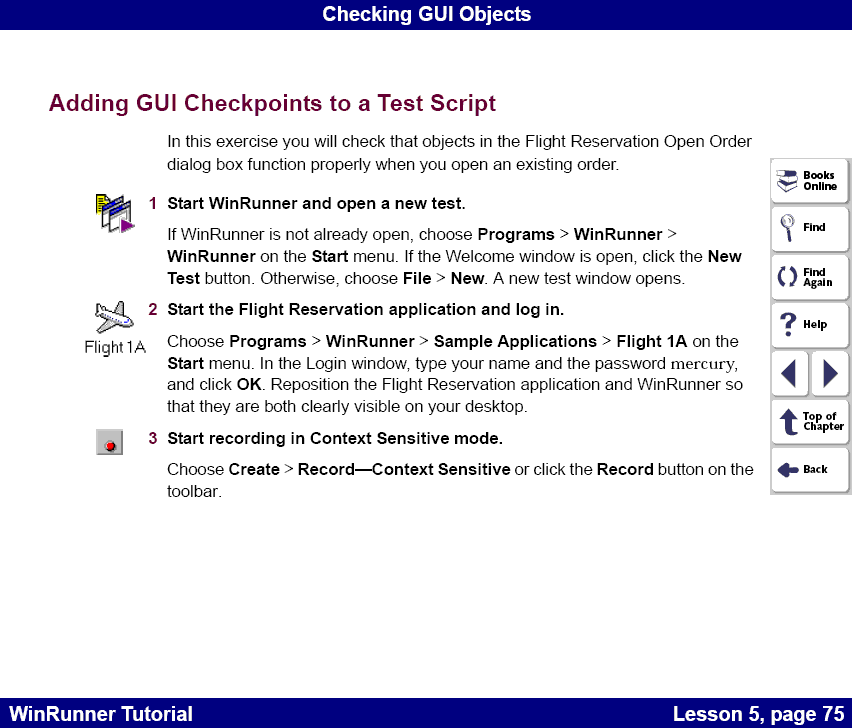 Adding GUI Checkpoints to a Test Script